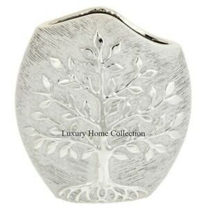 Macetas y jarrones de plantas de forma antigua Color plateado con diseño de Palma Macetas y jardineras en relieve Estilo italiano a bajo precio - Product Image 1