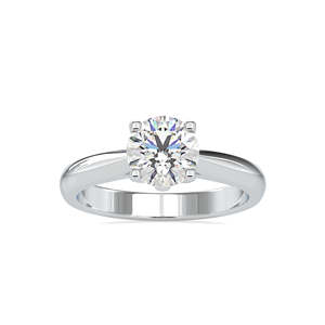 Anillo de Bodas de compromiso de diamante de corte redondo cultivado en laboratorio de alta calidad de 1,00 quilates, joyería de oro blanco de 14K - Product Image 1