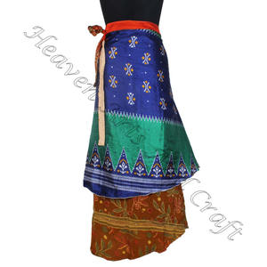 Halter Sarong Bohemian Magic Wrap Falda Vintage Seda Sari Seda Multi Wear Wrap Faldas - Product Image 1