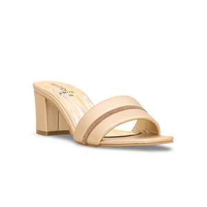 Sandales à talons dorées FN7739 Pantoufle élégante au design complexe - Product Image 2