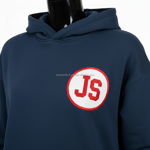 Survêtement en polaire de qualité supérieure pour femmes 320 GSM Tissu doux en coton et polyester Bleu marine Survêtement brodé avec logo personnalisé Taille supérieure - Product Image 6