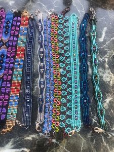 Bracelet pour femme de haute qualité, broderie florale, pompon et perles de pierre créatives, tressé, cadeau d'amitié, perles de pierre - Product Image 2