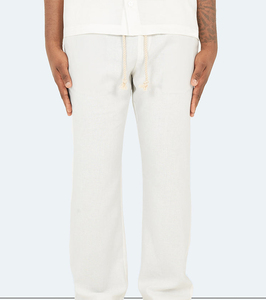 Pantalones de lino 100% personalizados para hombre, pantalones informales de lino de cintura media, pantalones de lino de pierna recta de cintura ligera informales para hombre al por mayor - Product Image 5