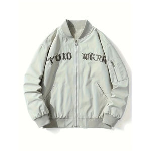 Premium Quality Men's Winter Fleece Jacket Fashion Motorcycle Print <b>Aircraft</b> Flight Pilot Coat - Product Image 1