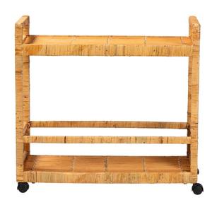 Eco Friendly Natural Rattan Bar Cart <b>Trolley</b> Minimal Design Wholesale Cheap <b>Furniture</b> For Hotel Bar Restaurant Bulk Supplier - Product Image 2