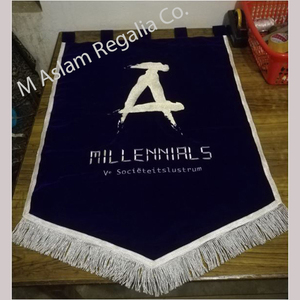 Supper chất lượng màu tím nhung biểu ngữ với máy thêu thư | trường biểu ngữ | biểu ngữ ngoài trời - Product Image 3