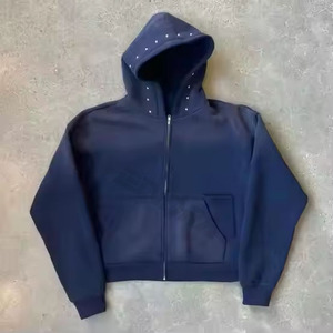 Sweat à capuche zippé pour hommes, fabrication de sweats à capuche à double fermeture éclair, sweat à capuche zippé lourd, 100% coton, fermeture éclair complète, rue - Product Image 6