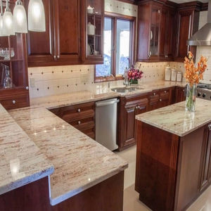 Tuile de dalle de granit brun ivoire Design moderne de qualité supérieure Surface polie naturelle Durable Mélange parfait de grande dalle - Product Image 1