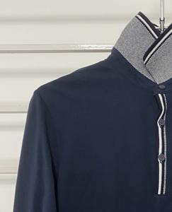 Coton pour hommes décontracté confortable respirant solide pour chemise nouveau Design manches longues bouton col montant Logo personnalisé teint en plaine - Product Image 5