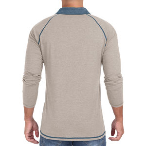 Polos de manga larga para hombre, camisa de trabajo clásica con botones informales, camisa de golf básica con cuello de algodón y bolsillo - Product Image 6