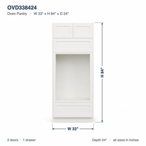 Factory Direct 33 Inch Oven Pantry <b>Cabinet</b> 84 Inch <b>Tall</b> White Shaker 24 Inch Deep RTA Factory Direct Vietnam - Product Image 6