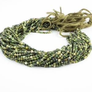 Perles de pierres précieuses rondes à micro facettes en opale verte véritable 3mm perles de pierre d'opale naturelle pour bijoux bracelets fabrication de colliers en vrac - Product Image 4