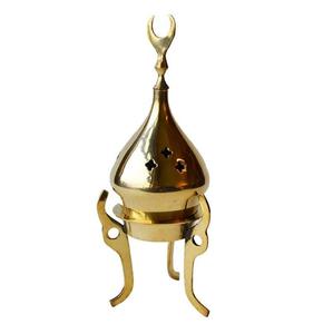 Support à bâtonnets d'encens en bois d'agar de style floral, brûleur d'encens en laiton fait main, religieux, durable, centre de table pour mariage et festivals - Product Image 3