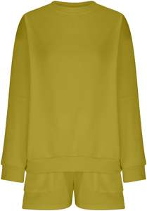 Logo personalizado hecho de fábrica 2 piezas 100% algodón polar conjuntos cortos de mujer invierno Casual Streetwear Sweat Shorts sudadera trajes - Product Image 3