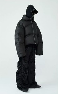 2025 personnalisé en gros hommes de haute qualité hiver Bomber veste toile broderie OEM col montant bouffant Polyester manches avant - Product Image 2