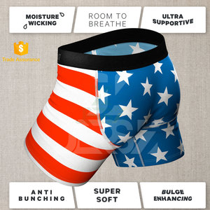 Men's Patriotic <b>Boxer</b> Briefs Breathable Knitted Eagle Mullet American Flag Print Novelty Anti-Bacterial Eco-Friendly Sublimation - Product Image 3