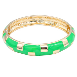Braccialetti a cerniera in smalto bianco placcato oro nero braccialetti a cerniera alla moda con placcatura in oro resistente - Product Image 2