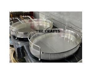 Trending Design Plateau de service alimentaire en acier inoxydable Forme rectangulaire Ustensiles de cuisine Plateau de service à thé et à café en Inde - Product Image 2