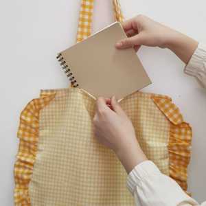 Sac à bandoulière à volants à rayures vichy, poignée unique, fermeture éclair, fonction RFID, en PU/Polyester, tendance, imperméable, pour le printemps - Product Image 5