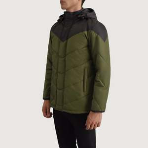 Luka Premium Canvas <b>Puffer</b> <b>Jacket</b> Black Green Hooded Street Wear with New Design Fashionable <b>Long</b> Length Breathable Winter Ready - Product Image 2