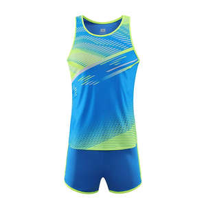 Ropa de entrenamiento para correr profesional personalizada, conjuntos de uniformes de campo de atletismo de verano transpirables de talla grande con diseño impreso por transferencia de calor - Product Image 3
