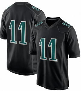 Camiseta de Fútbol Americano Bordada, Transpirable, Antibacteriana, de Secado Rápido, Negra, de Gran Tamaño, en Oferta - Product Image 4