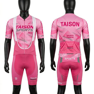 Uniforme de Ciclismo Premium para Hombre, 180 GSM, Poliéster, Degradado Rosa, Diseño con Paneles Transpirables, Logotipo Personalizado por Sublimación - Product Image 1