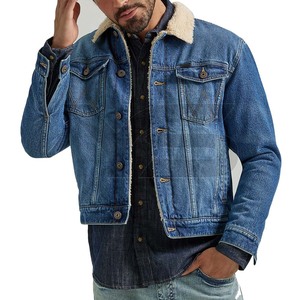 New Arrival Wholesale Coated Winter Men's Denim Jean Jacket with Cotton Lining Viscose Shell Windproof Casual - Product Image 5