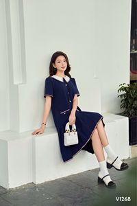 ชุดเดรสลำลองสำหรับคุณแม่, ชุดเดรส V1268ผ้านุ่มปักลายฝนหิมะเสื้อแขนสั้นดูดซับเหงื่อเสื้อพิมพ์ลายป้องกันไฟฟ้าสถิตย์สำหรับฤดูร้อน - Product Image 4