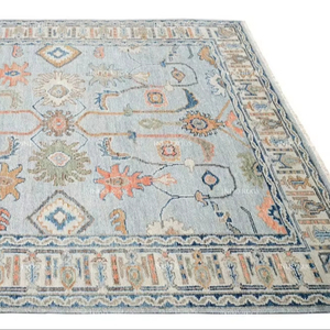 Alfombras de lana fina hechas a mano de lujo modernas, diseño abstracto vibrante anudado a mano suave, tamaño personalizable 5x8 12x14 para oficina en casa - Product Image 1