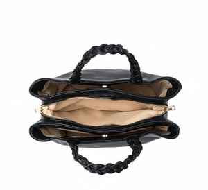 Sac à bandoulière minimaliste en cuir noir vintage pour femme, deux sangles réglables, rétro, mignon, résistant à l'eau, pour le travail et les voyages - Product Image 3