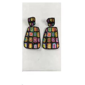 Pendientes Largos con Cuentas de Semillas y Logotipo Personalizado, Estilo Boho, Venta al por Mayor - Product Image 1