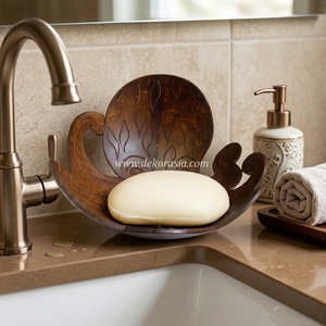 Vente en gros de porte-savon en coquille de noix de coco fait à la main pour les salles de bains d'hôtel toilettes accessoires de salle de bains à domicile - Product Image 5