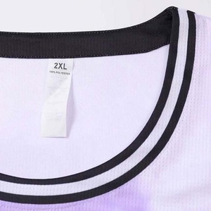 Conjunto de Camiseta de Baloncesto Unisex, Degradado Morado, Sin Mangas, Cuello Redondo, Secado Rápido, Cintura Elástica, Sublimada, Corte Regular para Adultos - Product Image 2