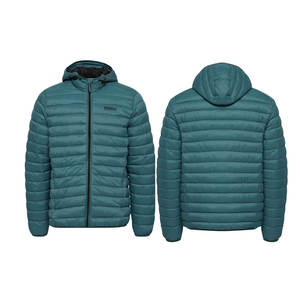 เสื้อแจ็กเก็ตขนเป็ดสำหรับผู้ชายพร้อมฮู้ดแขนยาวและพิมพ์โลโก้ตามสั่งคอลเลกชันฤดูหนาวมาใหม่จากโรงงาน - Product Image 4