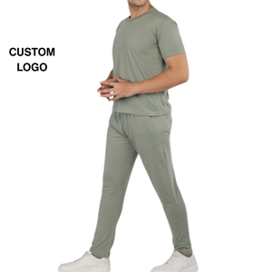 Conjunto de traje de cintura media de pana para hombre, traje informal ecológico suave transpirable de dos piezas de algodón orgánico Premium, venta al por mayor a granel - Product Image 4