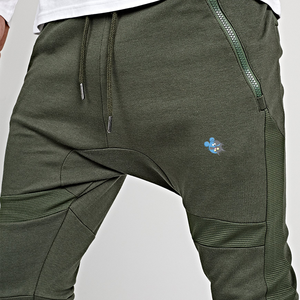 Wholesale Men's Casual Canvas Sweat Pants Mid-Waist Autumn Breathable Lightweight <b>Drawstring</b> Closure Straight <b>Trouser</b> Washed - Product Image 4