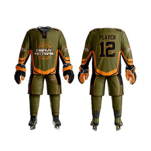 Uniforme de Hockey sobre Hielo Deportivo de Equipo con Logotipo Personalizado en Material de Poliéster, Servicio OEM, Colores y Tallas Personalizadas - Product Image 1