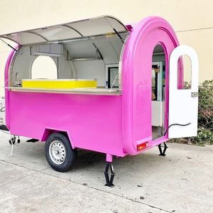 Petite remorque ronde de nourriture d'acier inoxydable avec le certificat de DOT et CE à vendre le camion de nourriture de casse-croûte et le chariot de crème glacée aux Etats-Unis - Product Image 3