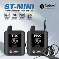 Système de monitoring intra-auriculaire sans fil Debra ST-mini Stereo IEM rechargeable pour la surveillance audio, l'enregistrement et les performances en extérieur