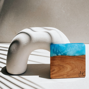 Posavasos de madera ecológicos artesanales de resina de estilo Hada modernos hechos a mano para negocios y regalos - Product Image 3