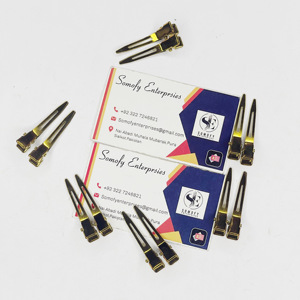 Somofy Enterprises personalizado Metal oro Plasma Acero inoxidable extensión de cabello sostenible Clips herramientas etiqueta - Product Image 5