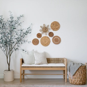 Customized Size Rattan Water Hyacinth <b>Indoor</b> Wall <b>Hanging</b> Set Bohemian Hot Trend Abstract Pattern Wall <b>Basket</b> Decor for Weddings - Product Image 2
