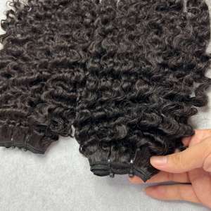 100% Unprocessed Natural Human Hair Wholesale Price Burmese Curly Raw Bundles Hair Extensions Machine Double Weft Hair - Product Image 2