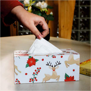 Caja de pañuelos de diseño navideño clásico, alfombrillas y almohadillas elegantes para decoración del hogar - Product Image 1