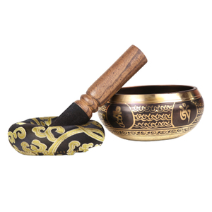 ชามทองเหลืองลายศิลปะแบบเนปาลสลักเป็นสำริดสำหรับการทำสมาธิและการบำบัดของที่ระลึกงานฝีมือโลหะ - Product Image 2