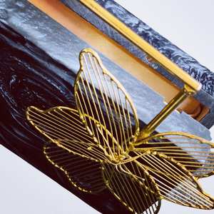 Fashion Craft Embellished Stones Resin Evening Clutch Bag for Wedding Party Purses for Women by msr overseas Luxury <b>Mother</b> - Product Image 4