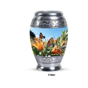 Venta caliente recuerdo de aluminio hermosa mariposa cremación urna para adultos para cenizas humanas con bolsa de terciopelo gratis - Product Image 3