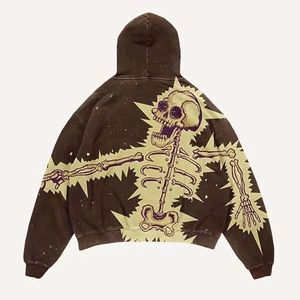 Sweat-shirts thermiques à capuche surdimensionnés confortables pour hommes, avec poches kangourou multi-designs 3D, en coton, pour garçons, avec patchs - Product Image 5