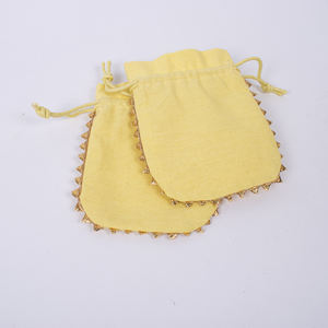 Luxury Indian Cotton Handmade <b>Jewelry</b> <b>Container</b> Custom Logo Drawstring Necklace Pouch Small Coin Bag Wholesale Luxury Gift - Product Image 2